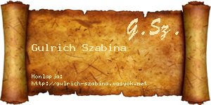 Gulrich Szabina névjegykártya